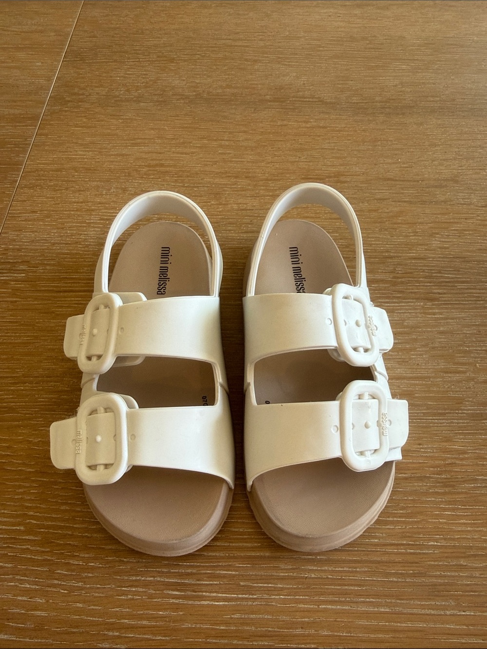 Mini Melissa White/Brown Cozy Sandals